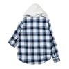 Camisa con capucha manga larga cuadros para niño