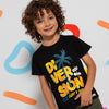 Camiseta Omar manga corta negra para bebé niño