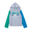 Camiseta con capucha manga larga gris jaspe para niño