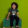 Camiseta manga corta verde militar para bebé niño
