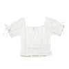 Blusa Lili manga corta marfil para niña