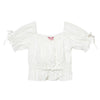Blusa Lili manga corta marfil para niña