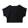 Camiseta crop manga corta negra para niña