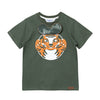 Camiseta manga corta verde militar para bebé niño