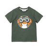 Camiseta manga corta verde militar para bebé niño