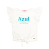 Camiseta manga corta marfil para bebé niña