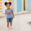Short lavado oscuro para bebé niña