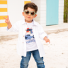 Camiseta manga corta Juan blanca para bebé niño