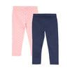 Set de leggings azul y rosado para bebé niña