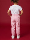 Jogger Alina Con Paperbag Rosado Bebe Niña