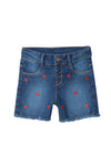 Short lavado oscuro para bebé niña