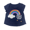 Camiseta manga corta azul oscuro para bebé niña