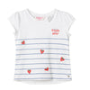 Camiseta manga corta blanca para bebé niña