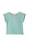 Camiseta manga corta verde para bebé niña
