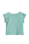 Camiseta manga corta verde para bebé niña