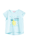 Camisa Alejandra azul manga corta para bebé niña