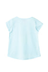 Camisa Alejandra azul manga corta para bebé niña