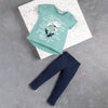 Set de leggings azul y rosado para bebé niña