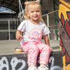 Camiseta manga corta con pompones para bebé niña