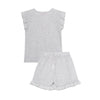 Pijama gris con camiseta manga corta y short para bebé niña