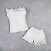 Pijama gris con camiseta manga corta y short para bebé niña