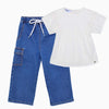 Conjunto Blusa Y Jeans Bebe Niña Blanco Ref.150252