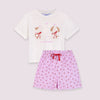 Pijama Corta En Short Marfil Bebe Niña Ref.150287A