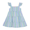 Vestido azul de rayas para bebé niña