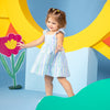 Vestido Patri azul de rayas para bebé niña