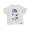 Camiseta oversize manga corta gris para bebé niño