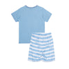 Pijama azul camiseta y bermuda para bebé niño