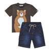 Conjunto Camiseta M/C Y Bermuda Cargo Verde Ref.250184A