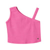 Camiseta manga sisa fucsia para niña