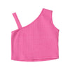 Camiseta manga sisa fucsia para niña