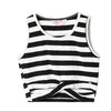 Camiseta manga sisa rayas para niña