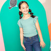 Camisa verde Laura para niña