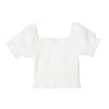 Blusa manga corta marfil para niña