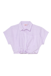 Blusa manga corta en rayas para niña