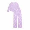 Pijama estampada lila camisa manga larga y pantalón para niña