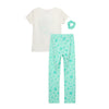 Pijama verde camiseta manga corta y pantalón para niña