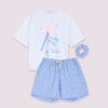 Pijama Corta En Short Con Moño Blanco Niña Ref.350155A