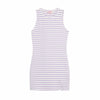 Vestido blanco con rayas para niña