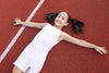 Vestido blanco con rayas para niña