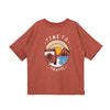 Camiseta manga corta oversize terracota para niño