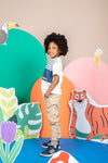 Camiseta Miguel blanca y azul para niño