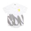 Camisa blanca estampado gris y amarillo manga corta para niño