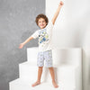 Pijama azul con estampado de universo para niño