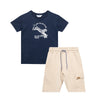 Set camiseta manga corta estampado tigre y bermuda para niño