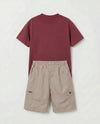 Conjunto Gabriel Camiseta M/C Y Bermuda Vinotinto Niño