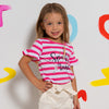 Camiseta manga corta Daliana rayas para bebé niña
